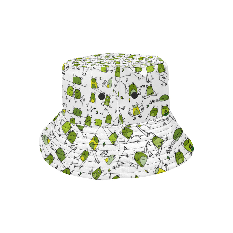 Sketch funny frog pattern Unisex Bucket Hat