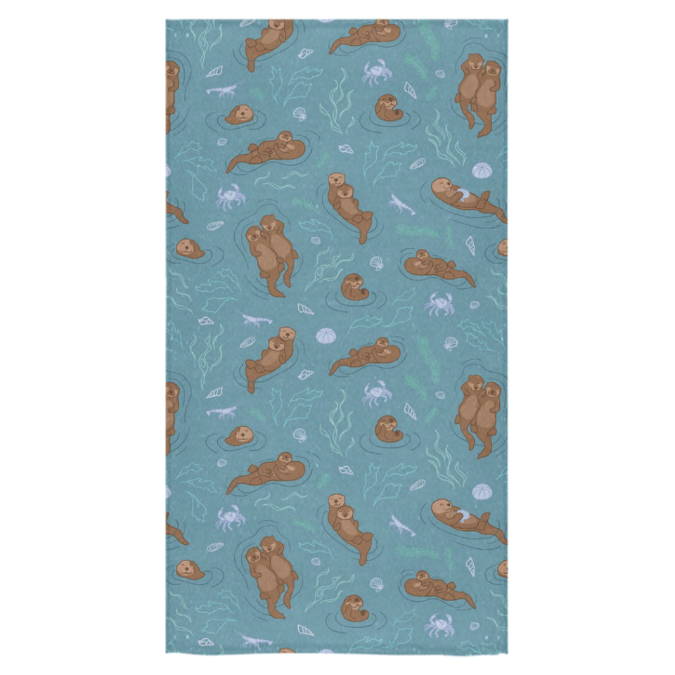 Sea otters pattern Bath Towel
