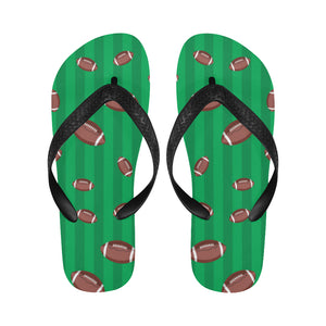 American football ball field background Unisex Flip Flops