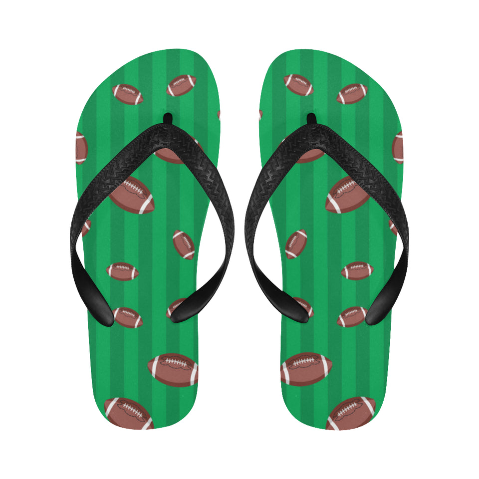 American football ball field background Unisex Flip Flops