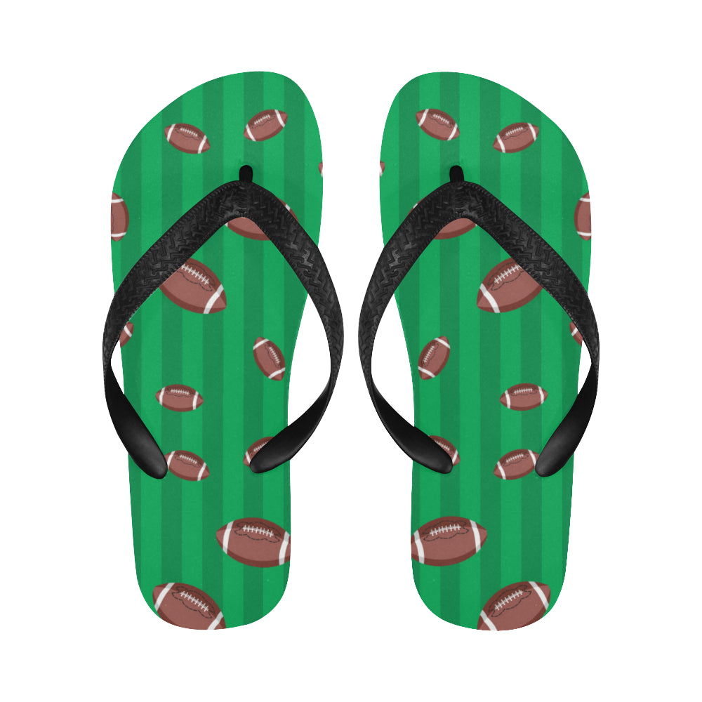 American football ball field background Unisex Flip Flops