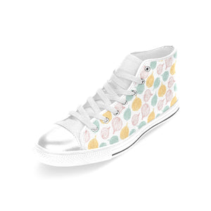 colorful onions white background Women's High Top Canvas Shoes White