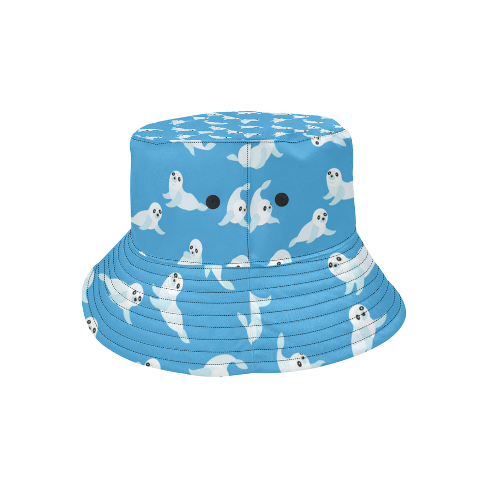 Cute sea lion seal pattern background Unisex Bucket Hat