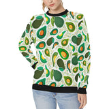 Avocado design pattern Women's Crew Neck Sweatshirt