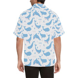 Blue whale pattern Men's All Over Print Hawaiian Shirt