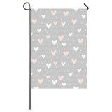 Heart pattern gray background House Flag Garden Flag