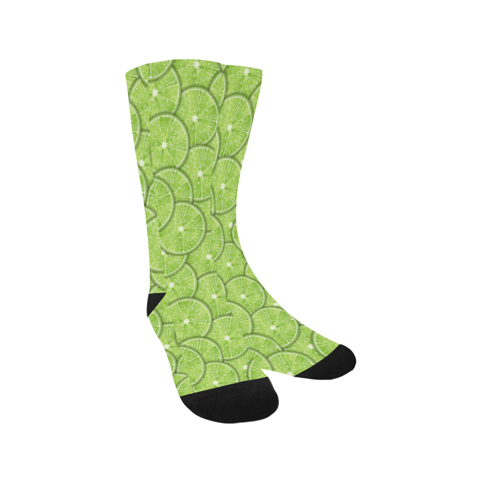 Slices of Lime pattern Crew Socks