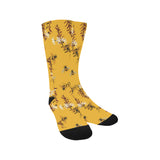 Bee flower pattern Crew Socks
