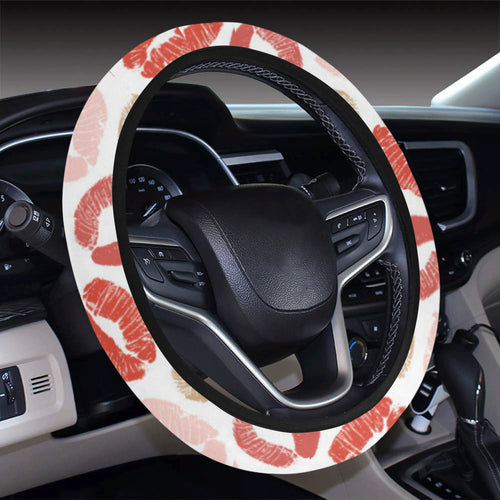 Lips Pattern Print Design 04 Car Steering Wheel Cover