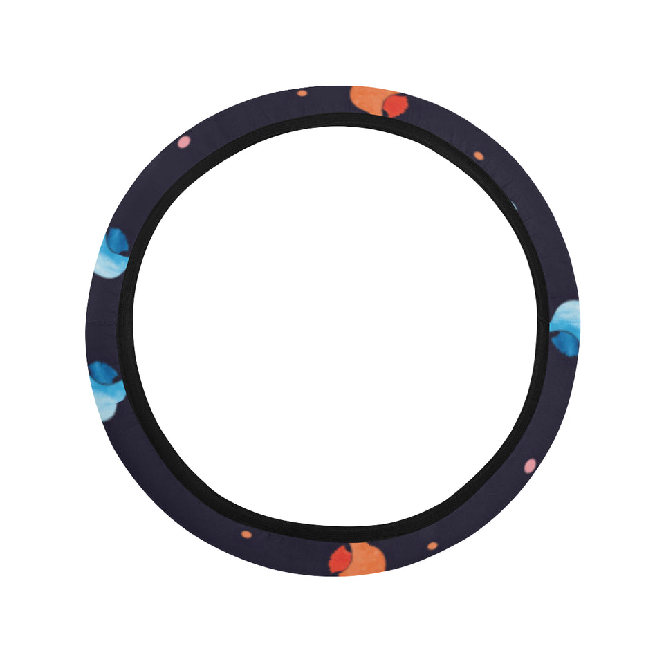 Watercolor colorful seahorse pattern Car Steering Wheel Cover