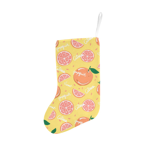 Grapefruit yellow background Christmas Stocking
