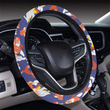 Goldfish Pattern Print Design 04 Car Steering Wheel Cover
