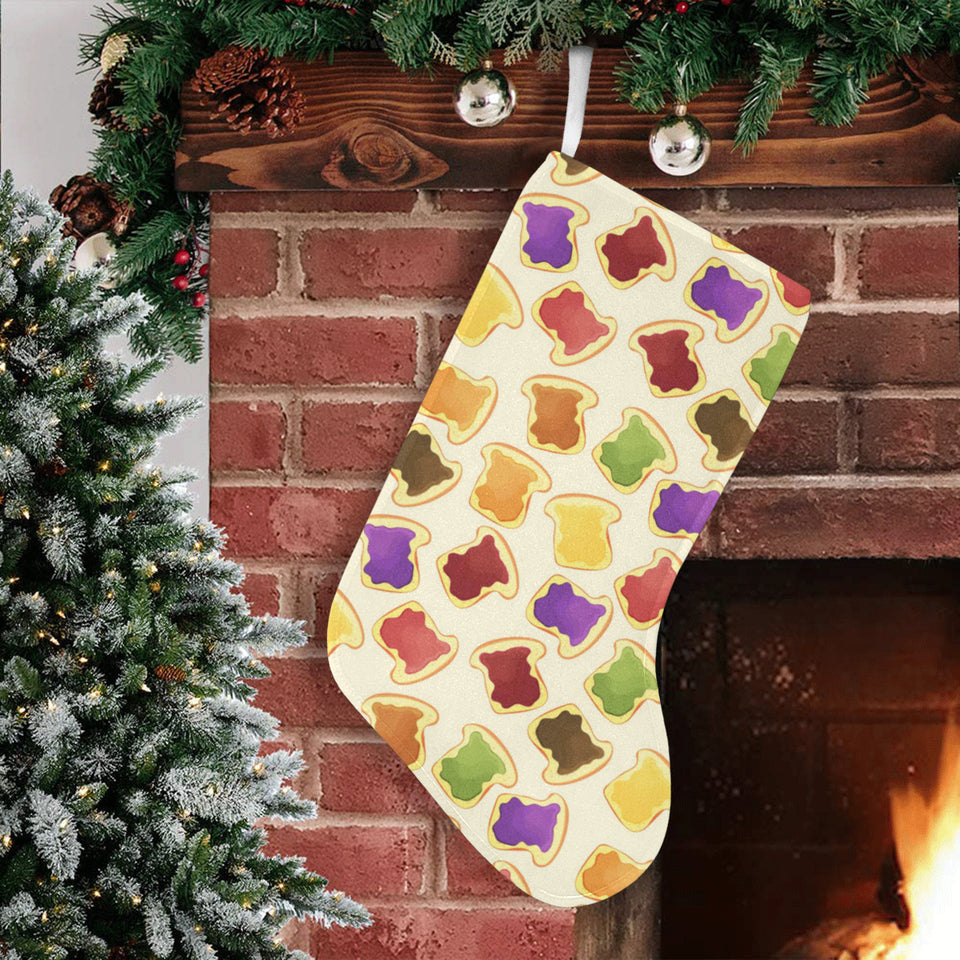 Bread Toast Pattern Print Design 02 Christmas Stocking