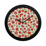 Tomato pattern Elegant Black Wall Clock