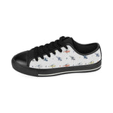 Cute helicopter star pattern Men's Low Top Canvas Shoes Black