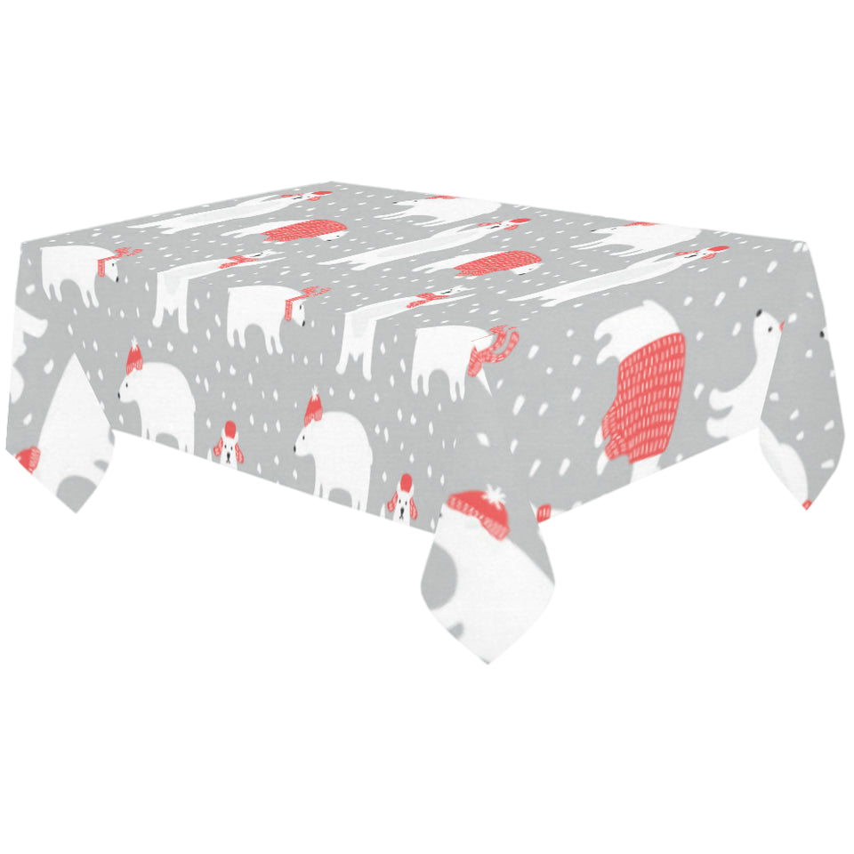 Cute polar bear christmas snow pattern Tablecloth