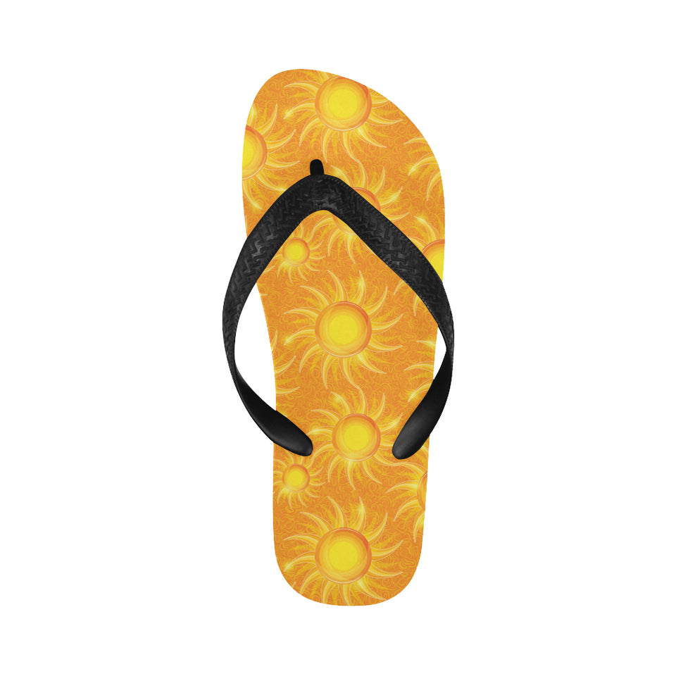 Sun orange background Unisex Flip Flops
