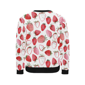 watercolor hand drawn beautiful strawberry pattern Men's Crew Neck Sweatshirt