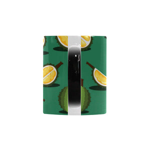 Durian pattern green background Morphing Mug Heat Changing Mug