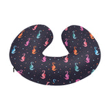 Watercolor colorful seahorse pattern U-Shaped Travel Neck Pillow