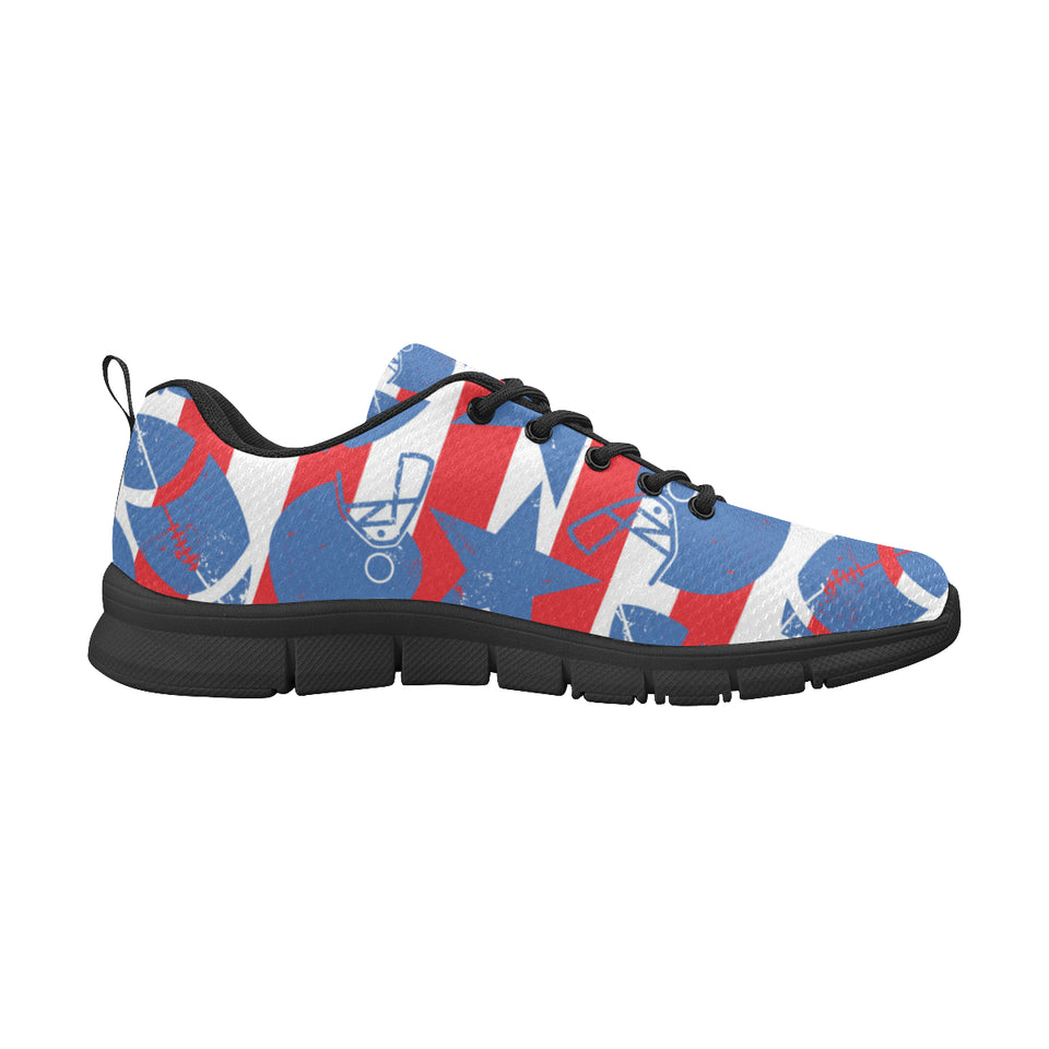 American football ball star stripes pattern Men's Sneaker Shoes