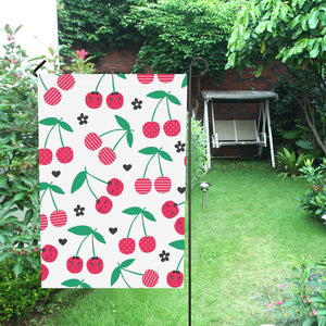 cherry pattern white background House Flag Garden Flag