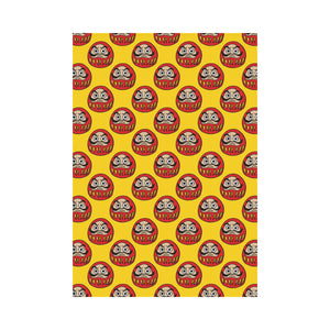 Daruma japanese wooden doll yellow background House Flag Garden Flag