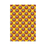 Daruma japanese wooden doll yellow background House Flag Garden Flag