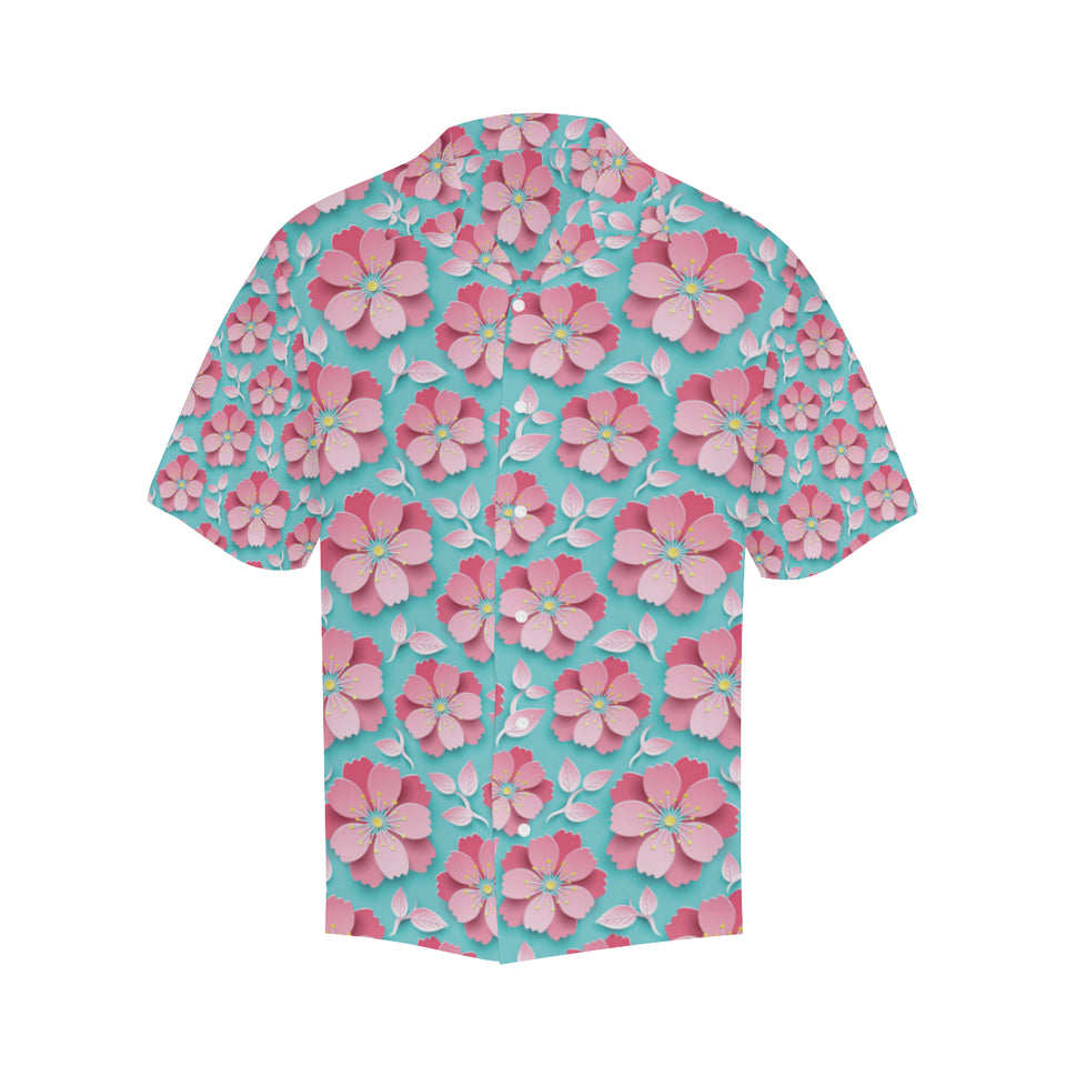 3D sakura cherry blossom pattern Men's All Over Print Hawaiian Shirt
