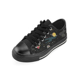 space pattern Men's Low Top Canvas Shoes Black