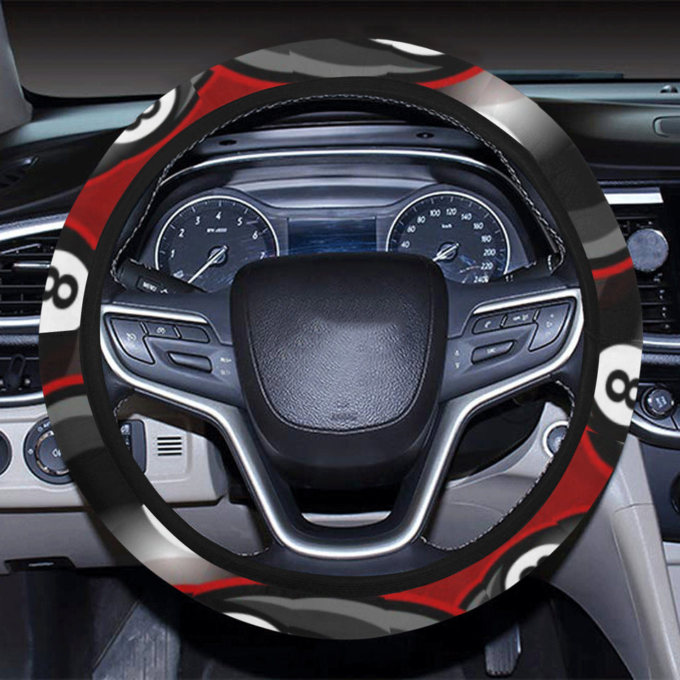 Billiard Ball Pattern Print Design 05 Car Steering Wheel Cover