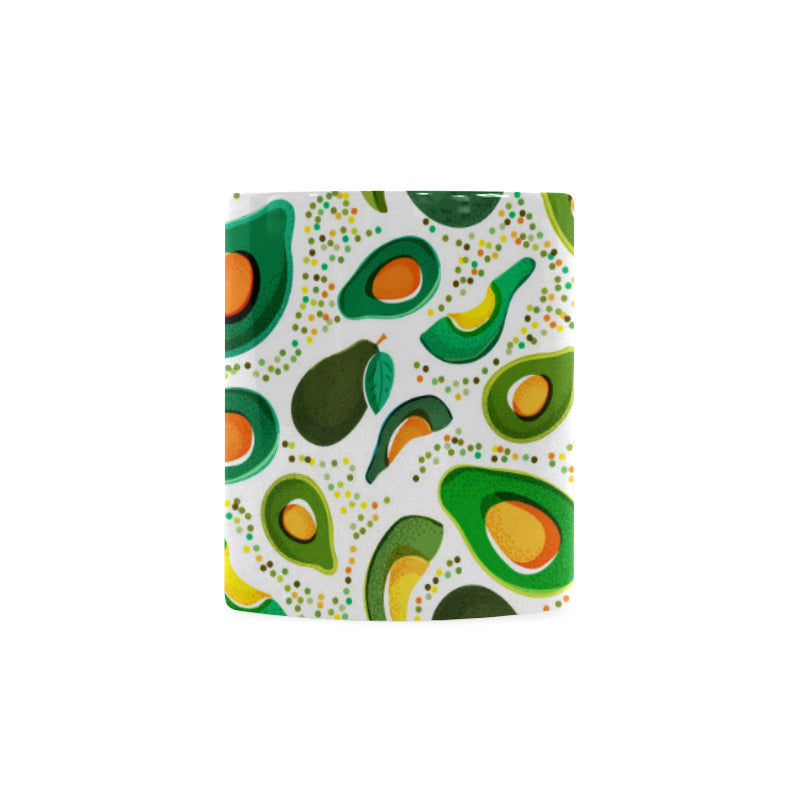 Avocado design pattern Classical White Mug (Fulfilled In US)