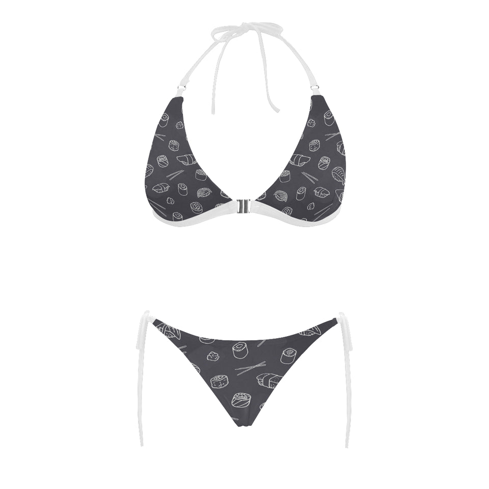 sushi pattern black background Sexy Bikinis Two-Piece Swimsuits