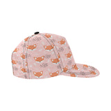 Cute fox pattern pink background All Over Print Snapback Cap