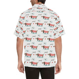 Cute dachshund bone pattern Men's All Over Print Hawaiian Shirt