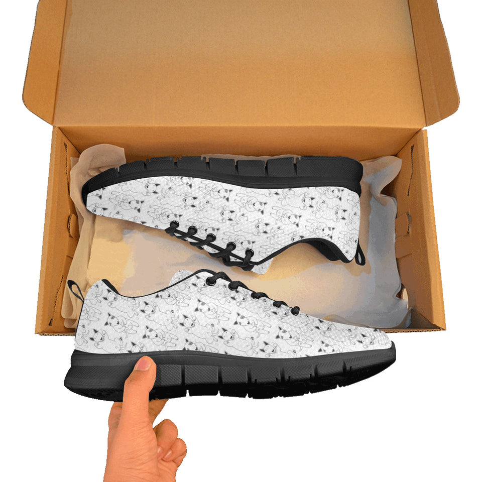 Bull Terrier Pattern Print Design 02 Men's Breathable Sneakers ( Model 055)
