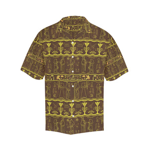 Egypt Hieroglyphics Pattern Print Design 03 Men's All Over Print Hawaiian Shirt (Model T58)