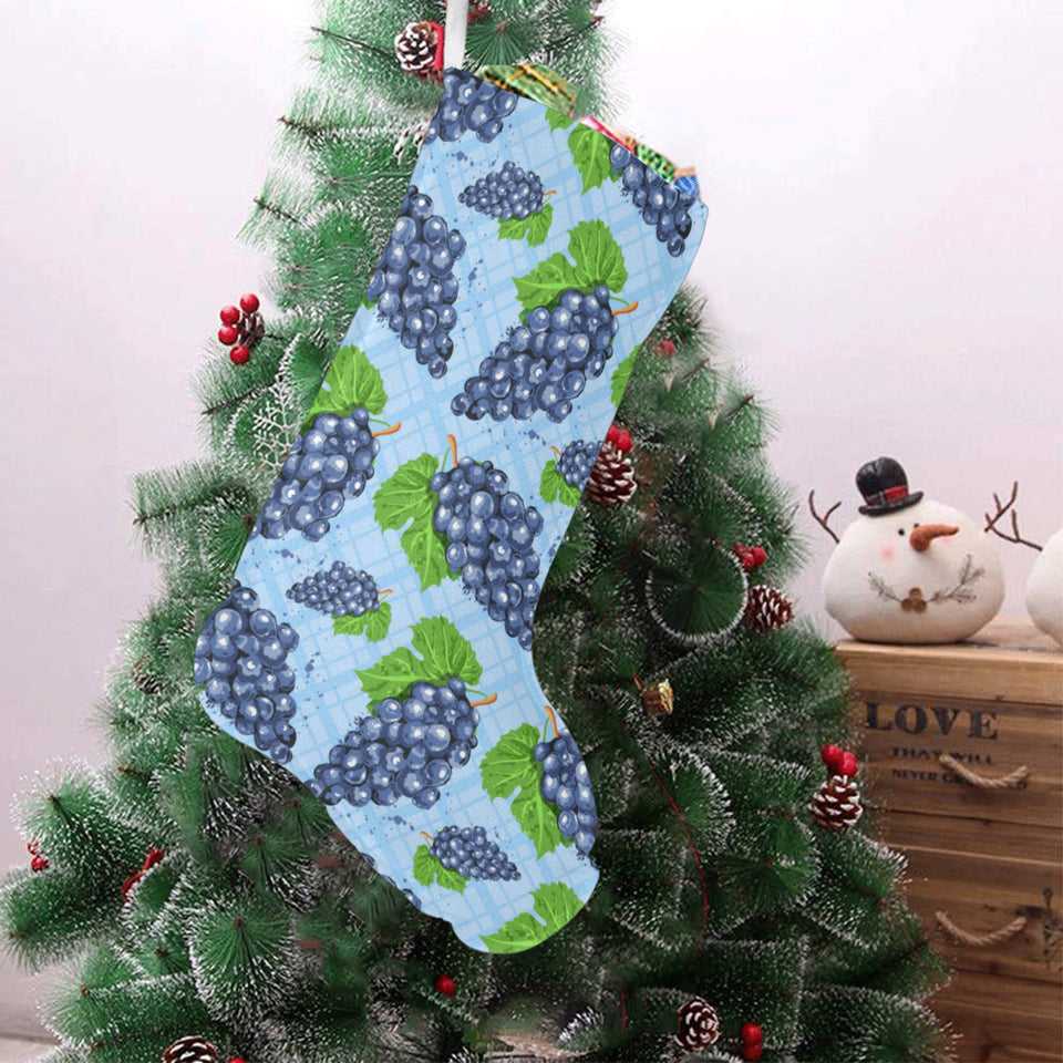 Watercolor grape pattern Christmas Stocking