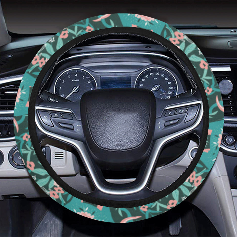 Elephants jungle pattern Car Steering Wheel Cover