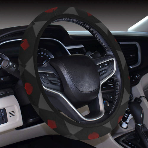 Casino Cards Suits Pattern Print Design 05 Car Steering Wheel Cover