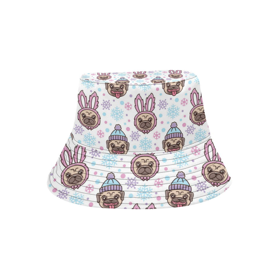Cute pug hat rabbit costume pattern Unisex Bucket Hat