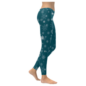Snowflake pattern dark background Women's Legging Fulfilled In US