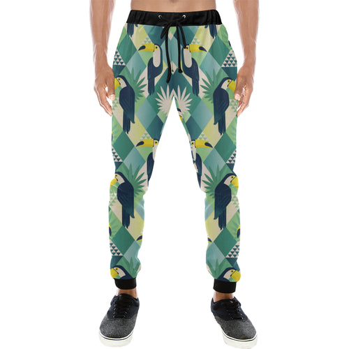 Toucan tropical leaves design pattern Unisex Casual Sweatpants