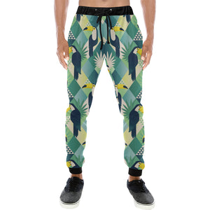 Toucan tropical leaves design pattern Unisex Casual Sweatpants