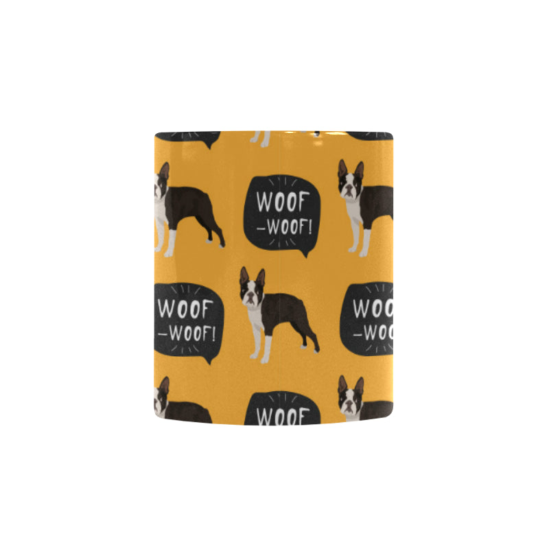 Boston terrier design pattern Morphing Mug Heat Changing Mug