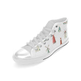 windmill design pattern Men's High Top Canvas Shoes White