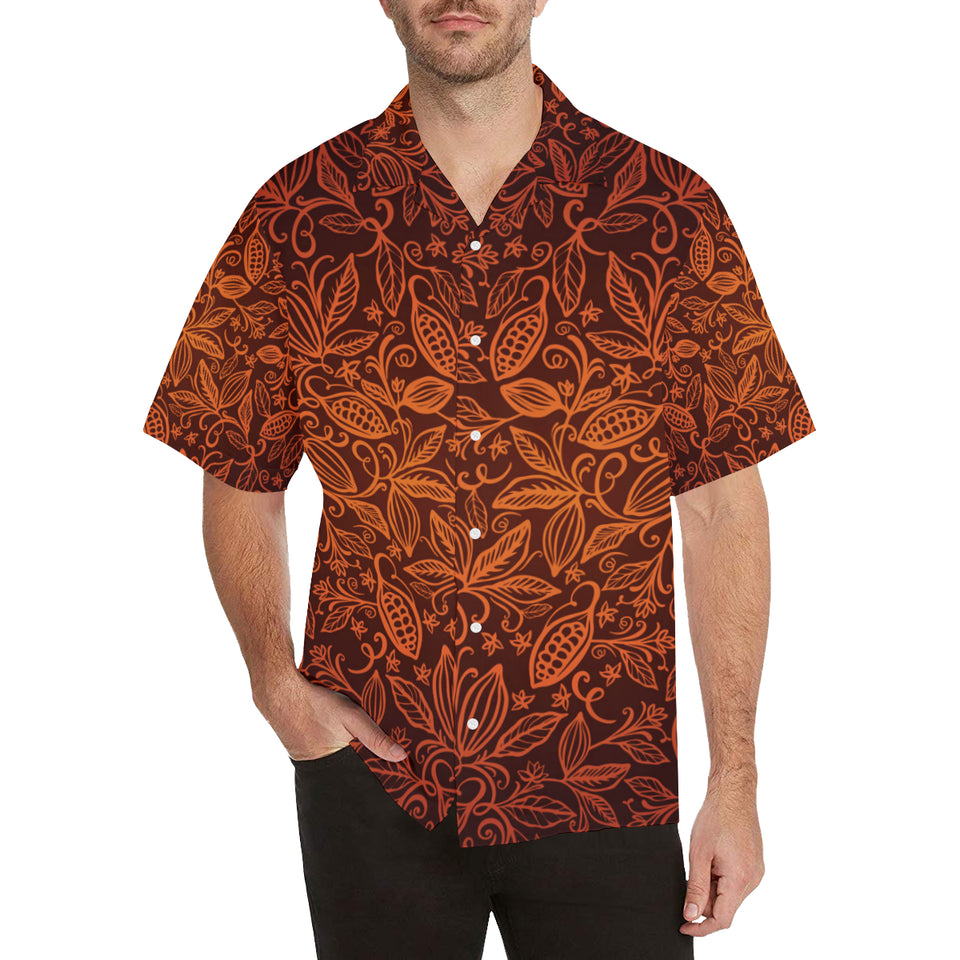 cacao beans tribal polynesian pattern Men's All Over Print Hawaiian Shirt