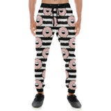 Donuts pink icing striped pattern Unisex Casual Sweatpants