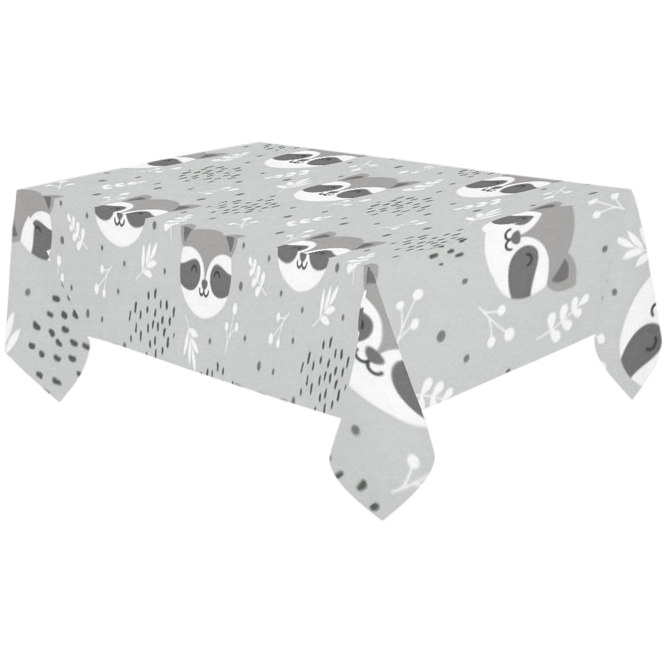 Cute raccoons leaves dot Tablecloth