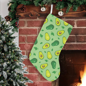 Avocado pattern green background Christmas Stocking